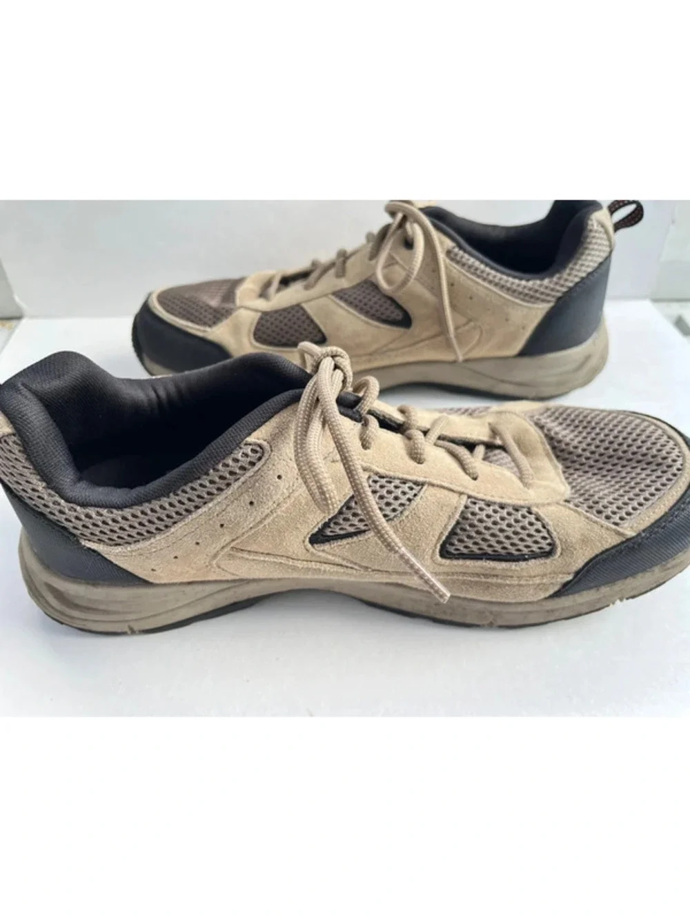 George Outdoor Rugged Casual Hiker Shoes Genuine Leather Suede Mesh Mens Size 10